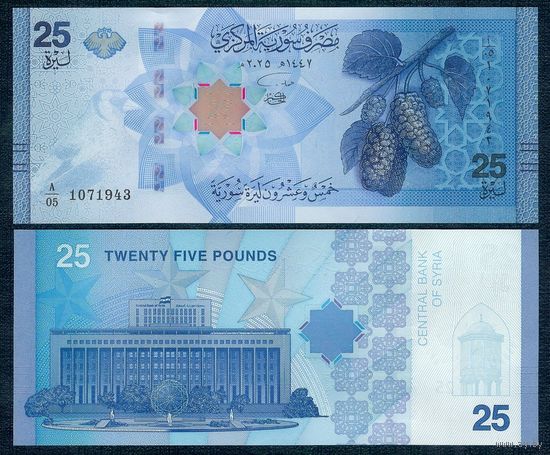 Сирия 10 фунтов 2025 год, UNC