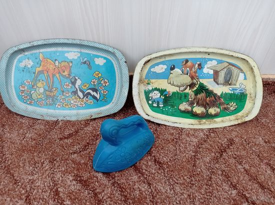 Игрушки СССР, поднос жестяной, утюг, утюжек. Советские игрушки