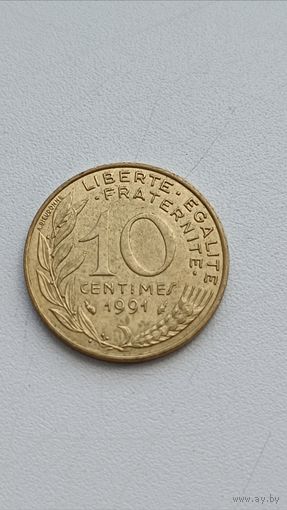 Франция. 10 сантимов 1991 года