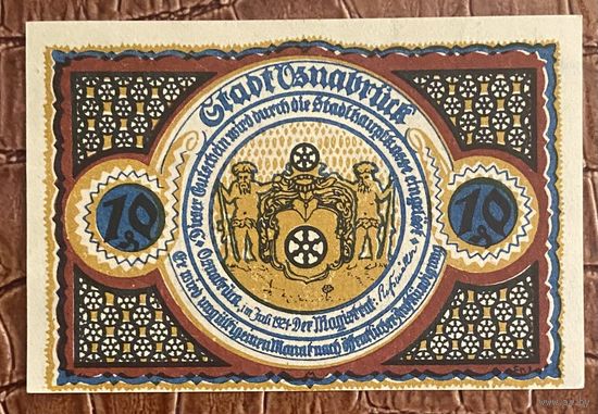 Нотгельд 10 пфеннигов 1921 год. Оснабрюк. Веймарская республика
