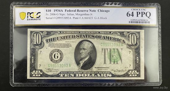 10 долларов США 1934 A