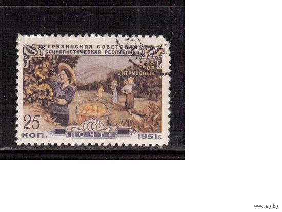 СССР-1951, (Заг.1514),  гаш.(с клеем) , Грузия