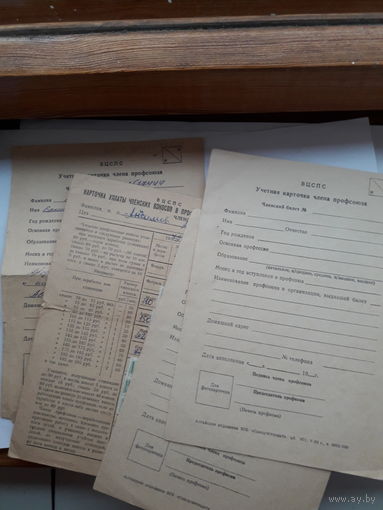 Лот учетных карточек ВЦСПС