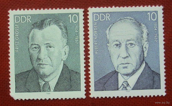 ГДР. Известные люди ( 2 марки ). 6-4.
