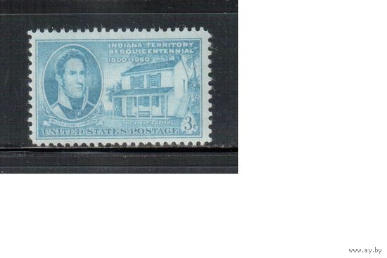 США-1950, (Мих.614),  *   , Индиана (одиночка)