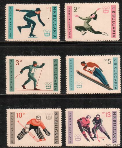 Болгария-1964, (Мих.1426-1431),  **  ,   Спорт, Зимняя ОИ-1964(полная серия)