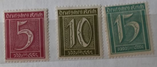 Германия** цифры 1921 Михель 177-179 каталог 35 евро