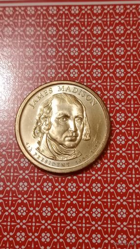 США 1 доллар 2007 Р 4 президент Джеймс Мэдисон