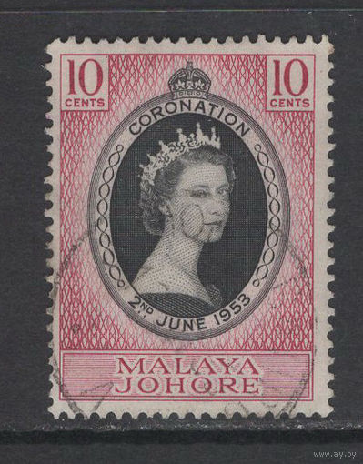 1953 Британская МАЛАЙЯ /MALAYA Johore Коронация Королева Елизавета II SG#152 Used