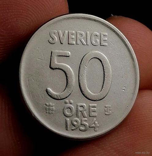 50 эре 1954, серебро, Швеция