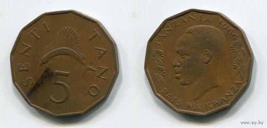 Танзания. 5 центов (1966)