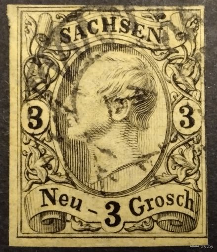Старые немецкие земли. Саксония. 1855г. Mi11.