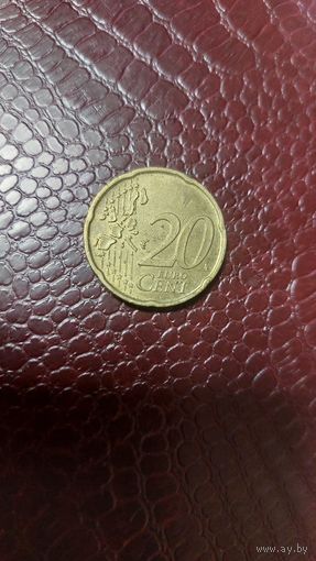 Монета 20 евроцентов 2002г. Италия. Неплохая!