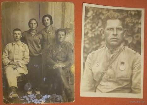 2 РККА ФОТО с квадро  подписаные 1935-43(А21)