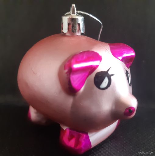 Игрушка ёлочная Милашка Свинка, стекло