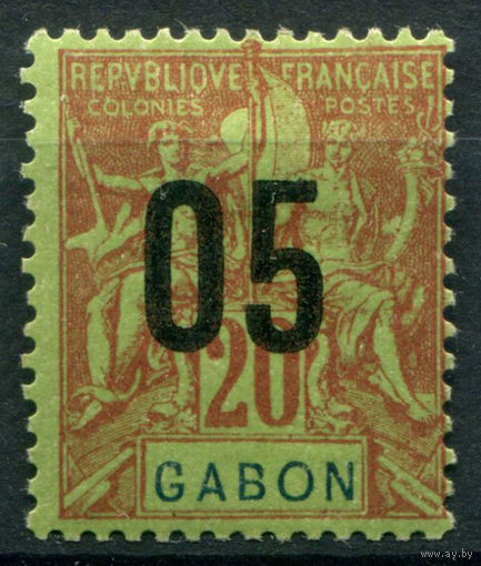 Французские колонии - Габон - 1912г. - аллегория, надпечатка 05 на 20 с - 1 марка - MH [Mi 75]. #4-W1-129-A-1