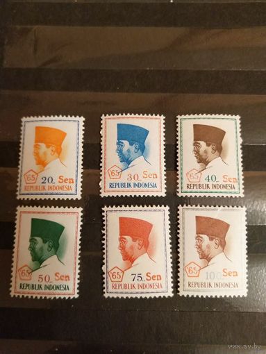 1966 Индонезия полная серия диктатор Сухарно чистые клей MNH** 1 с лёгкой наклейкой (5-7)