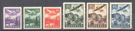 РЕЙХ ОККУПАЦИЯ СЛОВАКИЯ. 1939,Mi#48-53, война авиация самолет; Хенкель Не 111 и Не 116,  MNH \\10