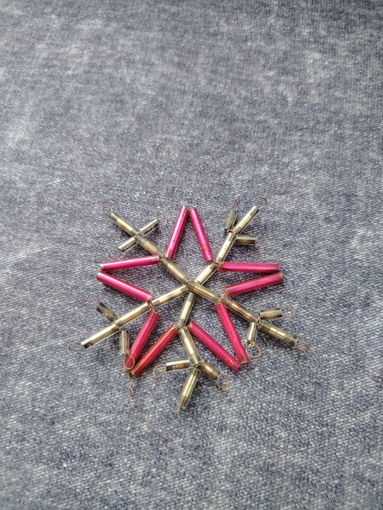 Елочная игрушка СССР. Звезда, стеклярус, огитатия. Не частая!!!