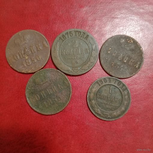 Сборный лот монет РИ без чистки