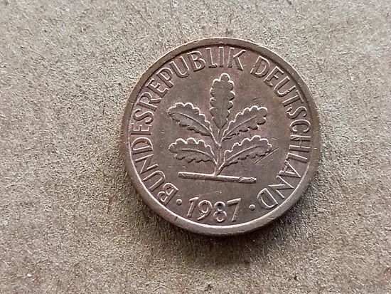 ФРГ 1 пфенниг, 1987"J" (К-)