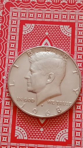 США пол доллара 1968 серебро