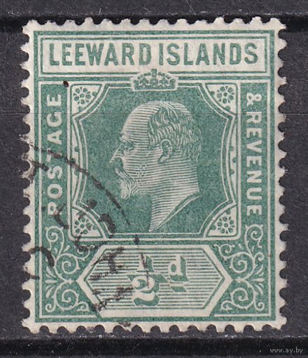 146.BrKCI. Великобритания. Колонии. Подветренные острова. Стандарт. Эдуард VII. 1907 г. 1/2P. Mi.#37.