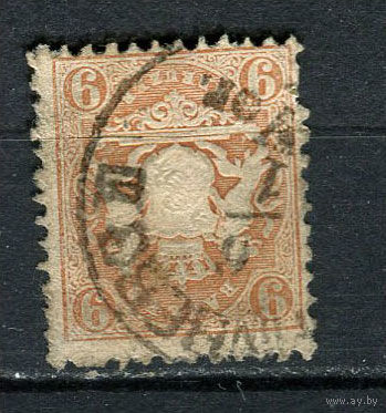 Германские земли - Независимое Королевство Бавария - 1870 - Герб 6Kr - [Mi.24y] - 1 марка. Гашеная.  (Лот 52HE)-T41P6