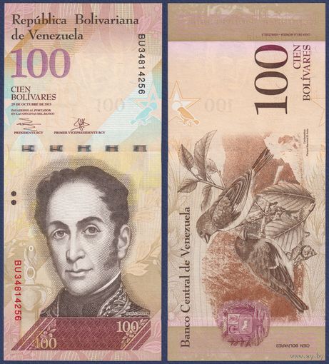 Венесуэла, 100 боливаров 2013 г., P-93g (29.10.2013, генерал Симон Боливар), UNC