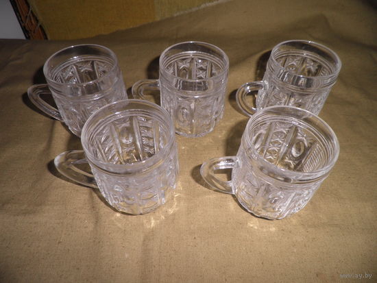 Бокалы пивные,хрустальные(0,125 л) 5 шт.из СССР.