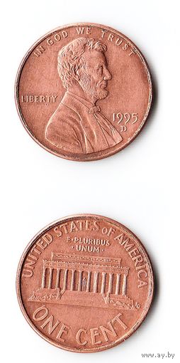 1 цент США 1995 (D) года
