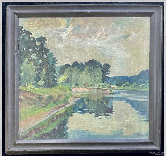 Крохалев П.С (Крохолев) "Родная Беларусь", Холст, масло. Размер 51х55 см.