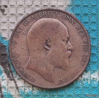 Великобритании 1 пенни 1906 года. Король Эдвард VII.