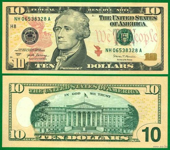США, 10 долларов 2017 г. P547aH. UNC