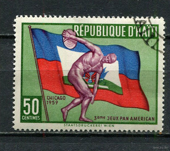 Гаити - 1959 - Панамериканские игры. Метание диска 50С - [Mi.581] - 1 марка. Гашеная с оригинальным клеем.  (Лот 5JM)-TG2P22