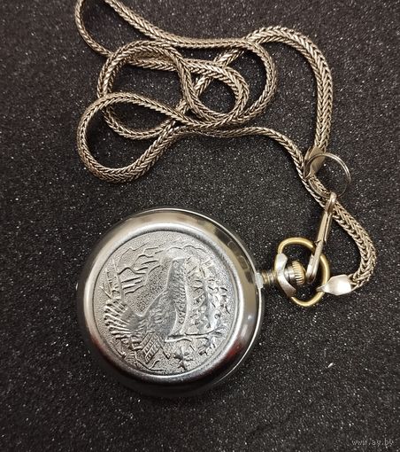 Часы карманные Молния (Глухарь, Охота), механические. СССР