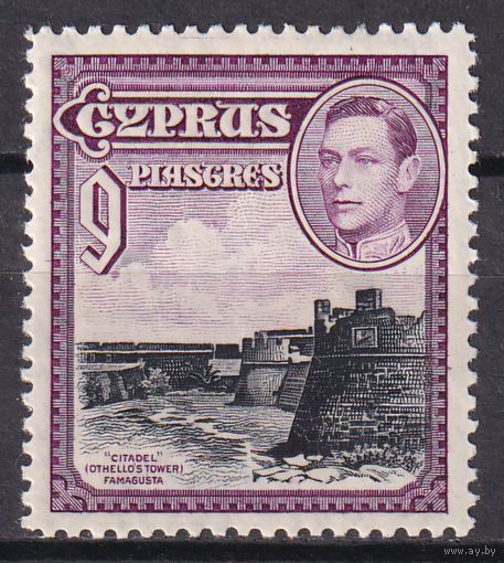 36.BrK. Великобритания. Колонии. Кипр. Георг VI. Архитектура и пейзажи. 1938 г. 9P. Mi.#150