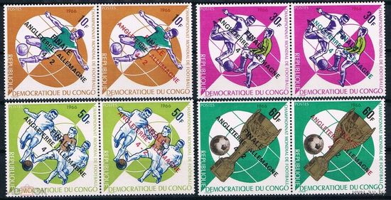 1966 Конго Киншаса 280-287Paar Чемпионат мира по футболу FIFA 1966 в Англии, надпечатка 12,00 евро