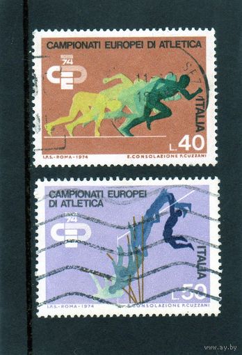 Италия. Ми-1453,1454. Чемпионат Европы по легкой атлетике.Рим.1974.