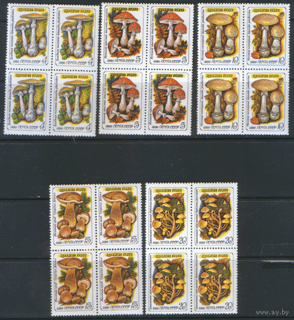 Заг. 5655/59. 1986. Ядовитые грибы. КВАРТЫ. ЧиСт.