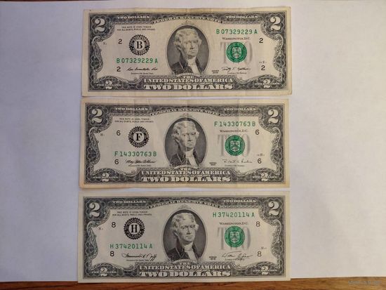 США 2 доллара 1976 (8), 2 доллара 1995 (6), 2 доллара 2009 (2).