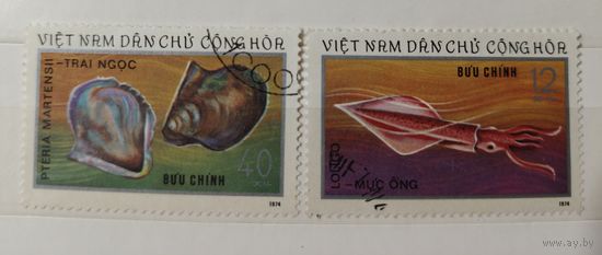 РАСПРОДАЖА КОЛЛЕКЦИИ. Вьетнам. марки " ракушки, кальмар"