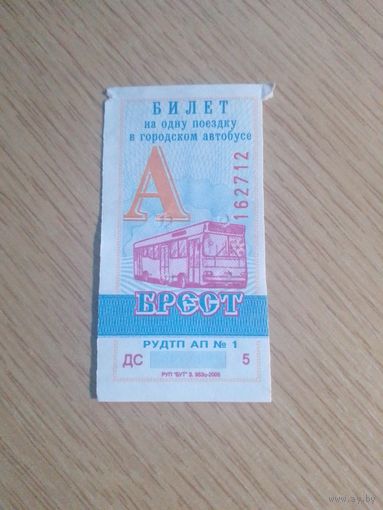 Билет на одну поездку Брест, 2005 г, серия ДС