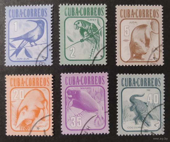 Куба \63\1981 Крокодилы Ламантин Попугаи Птицы Фауна