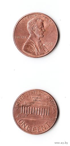 1 цент США 1998 (D) года
