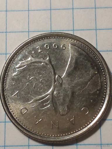 25 центов  Канада 2006  год.