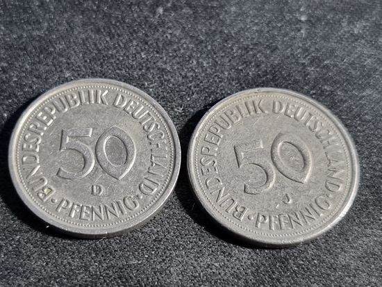 Германия (ФРГ)  50 пфеннигов 1977  D J