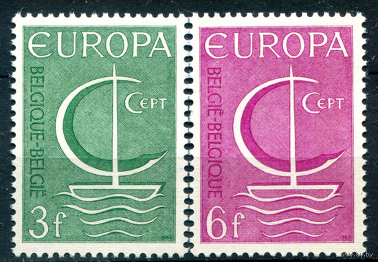 Бельгия - 1966г. - Europa CEPT - 2 марки - полная серия, MLH [Mi 1446-1447]. #2-Be-62-B-1