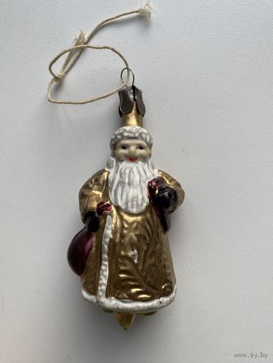 Ёлочная игрушка. Дед Мороз с мешком. Редкий раскрас. Игрушка. СССР.