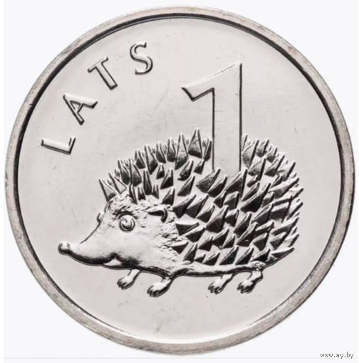 Латвия 1 лат 2012 года, UNC. Ёжик. Герб Латвии. Сторгуй за свою цену, предложи обмен! S/Y30-4
